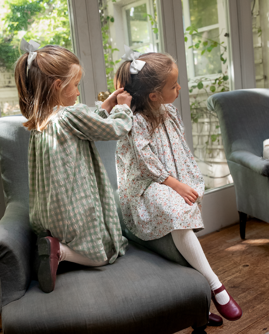 Aurora Dress, Celadon Gingham