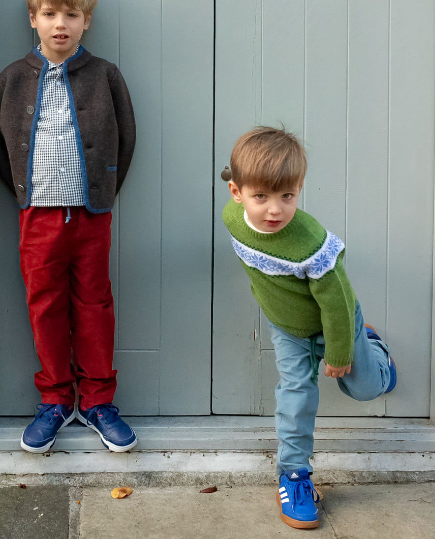 Merino Wool Fairisle Jumper, Olive Green