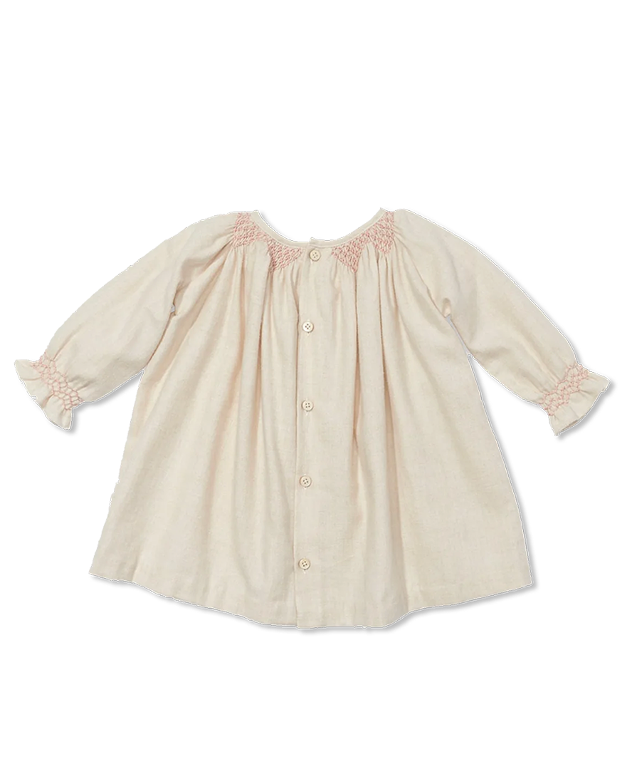 Willa Baby Dress Set in Soft Rose Cotton