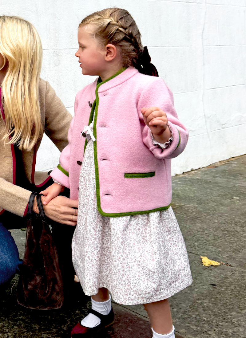 Austrian Wool Jacket in Vintage Rose & Olive