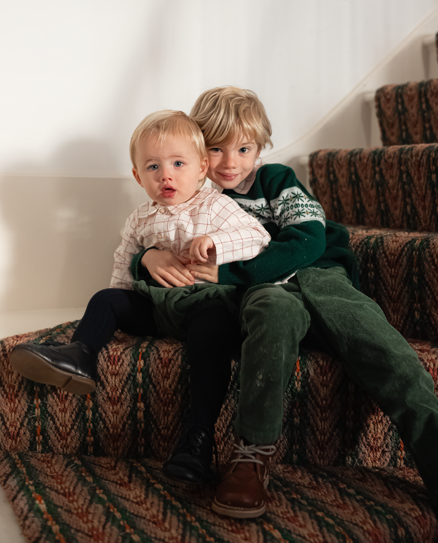 Jefferson Baby Shirt, Pomegranate Plaid