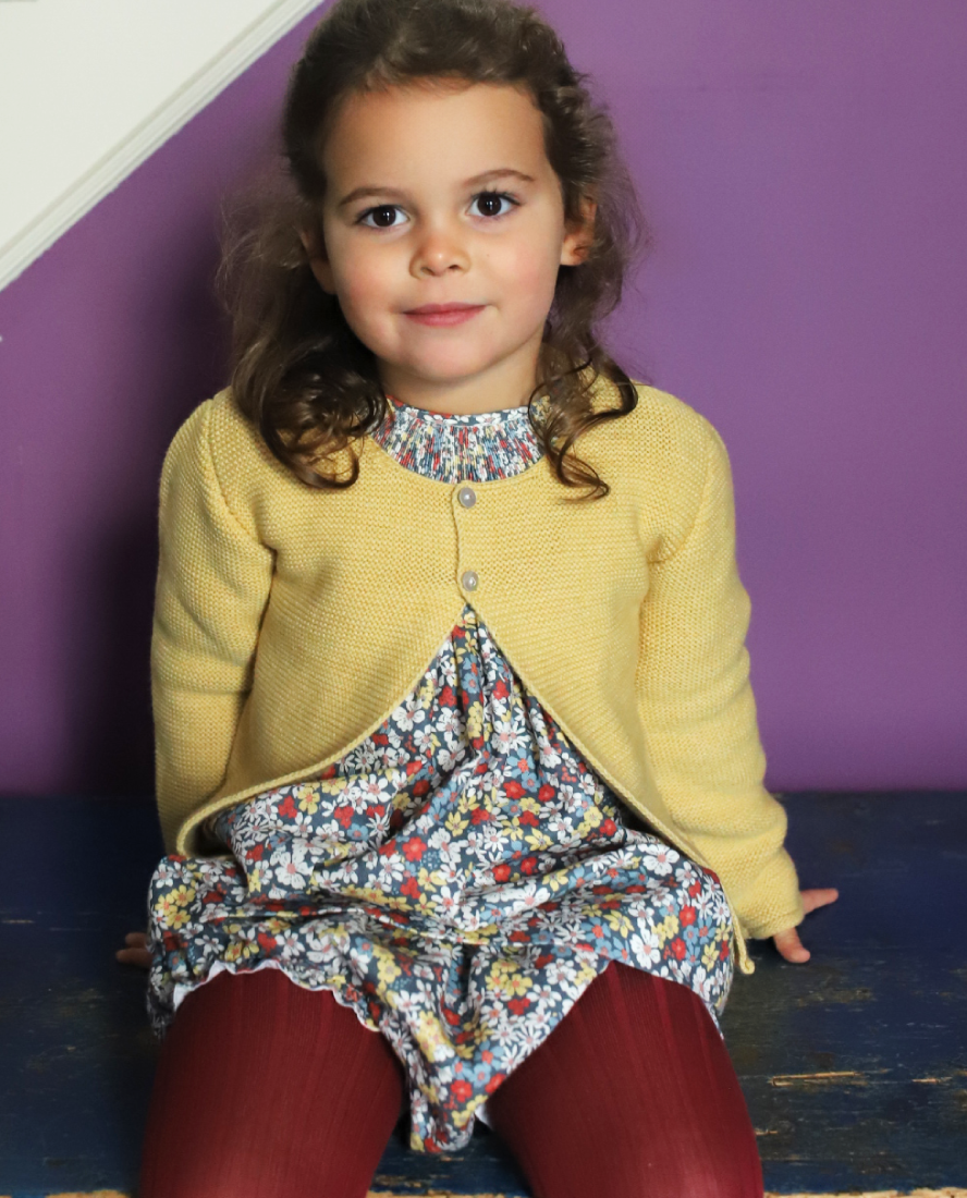 Essential Two-Button Cardigan in Mustard