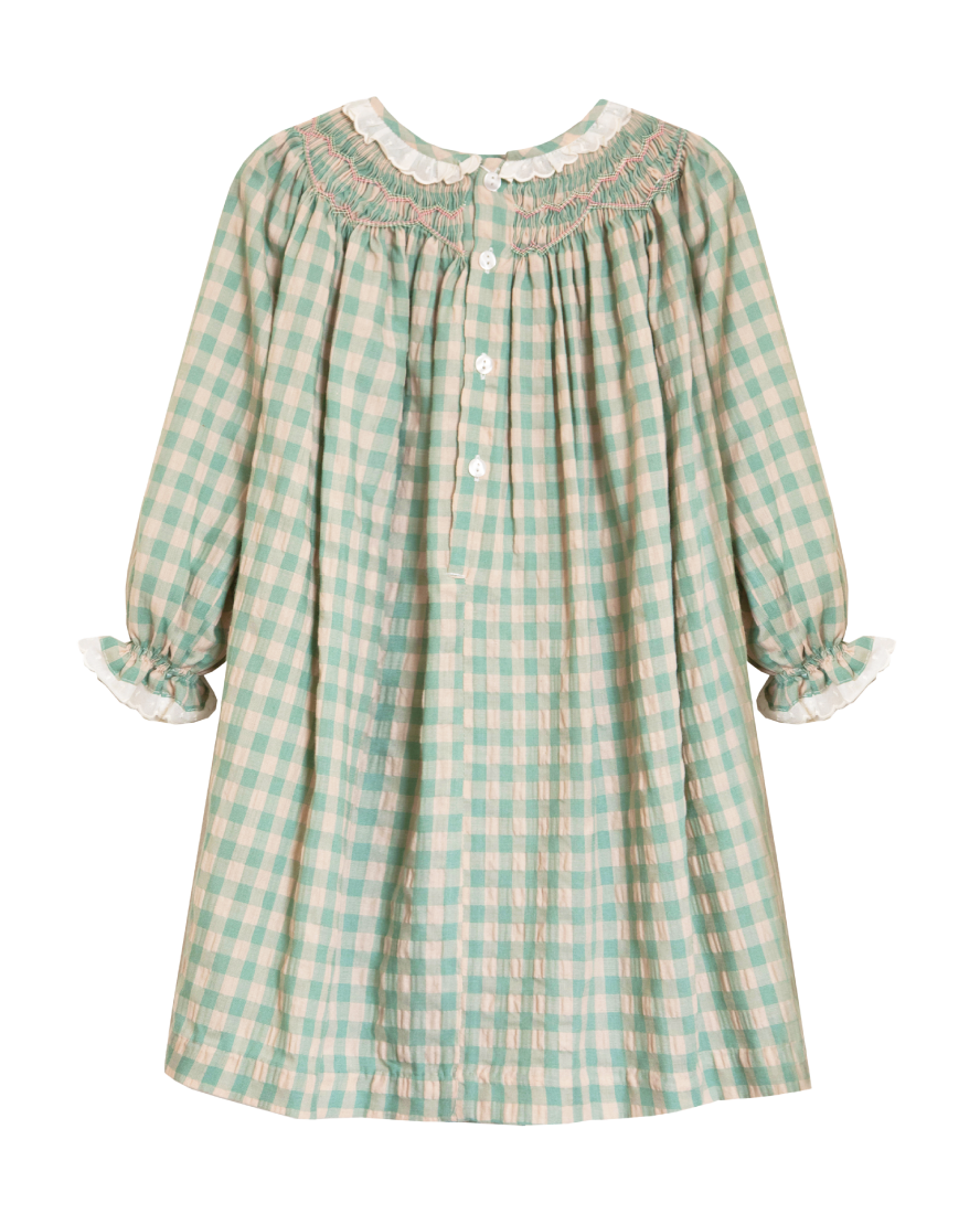 Aurora Dress, Celadon Gingham