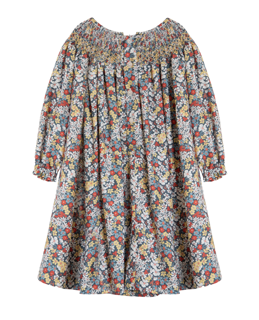 Coppelia Dress, Smocked Chamomile Flowers