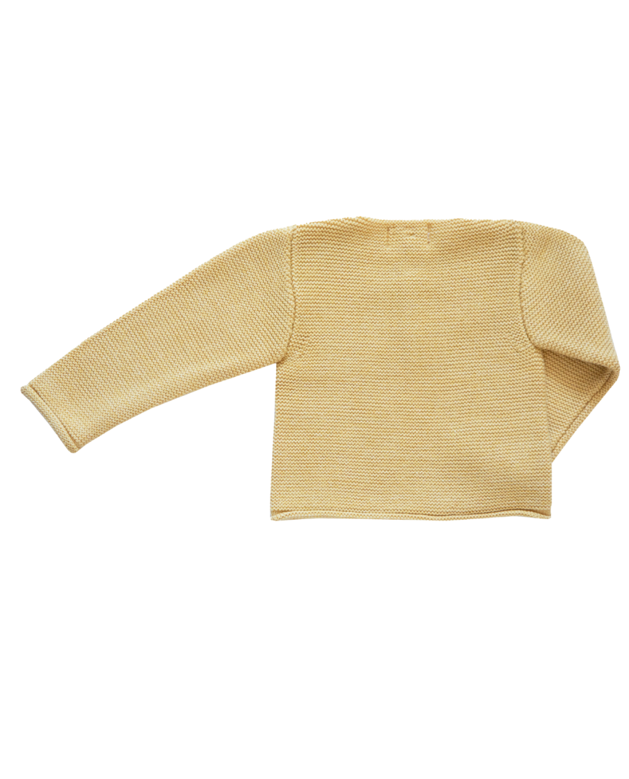 Essential Two-Button Cardigan in Mustard