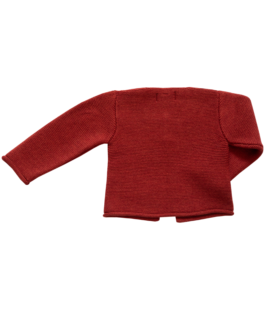 Essential Two-Button Cardigan in Burnt Sienna