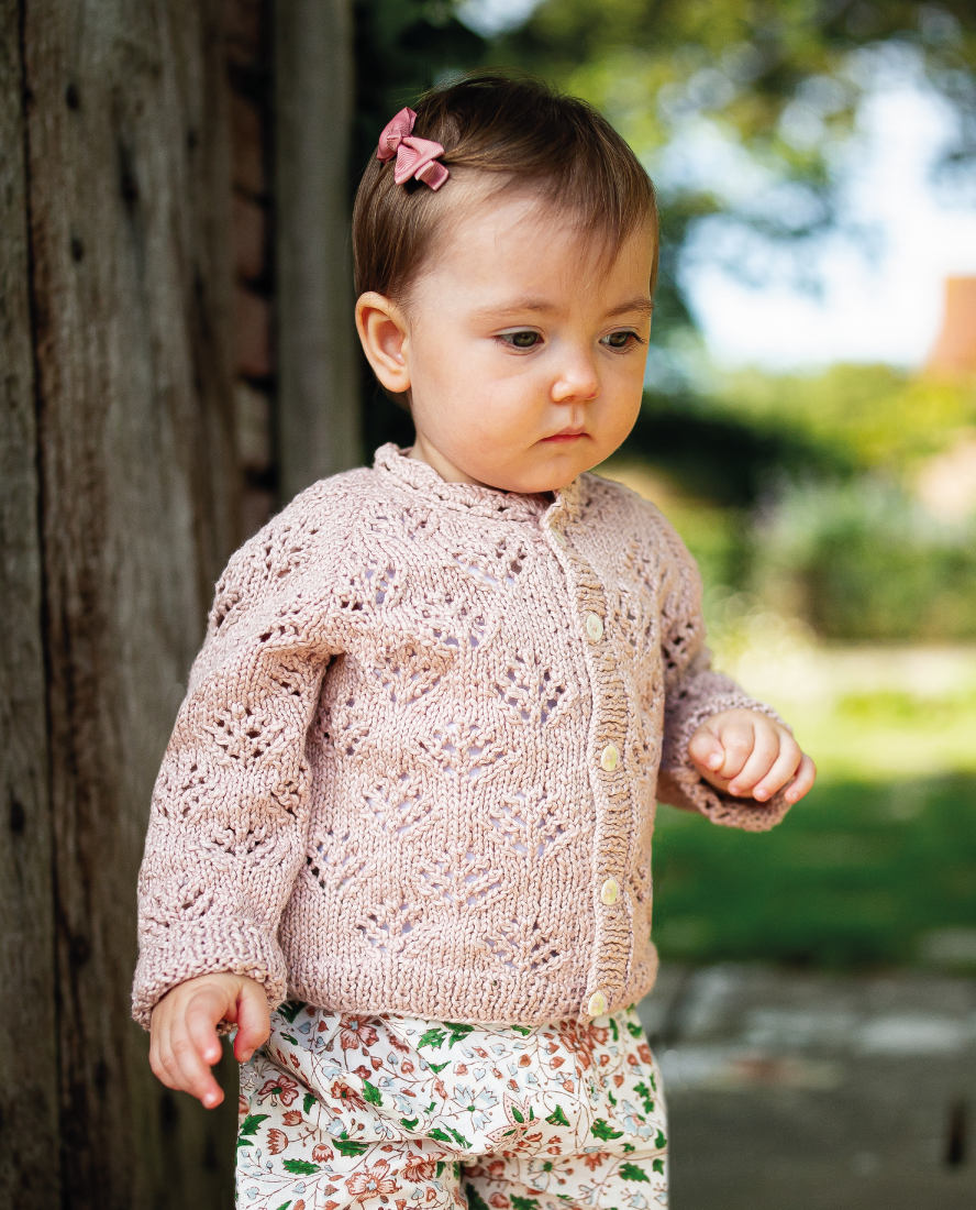 Lacey Girl Cardigan Antique Rose