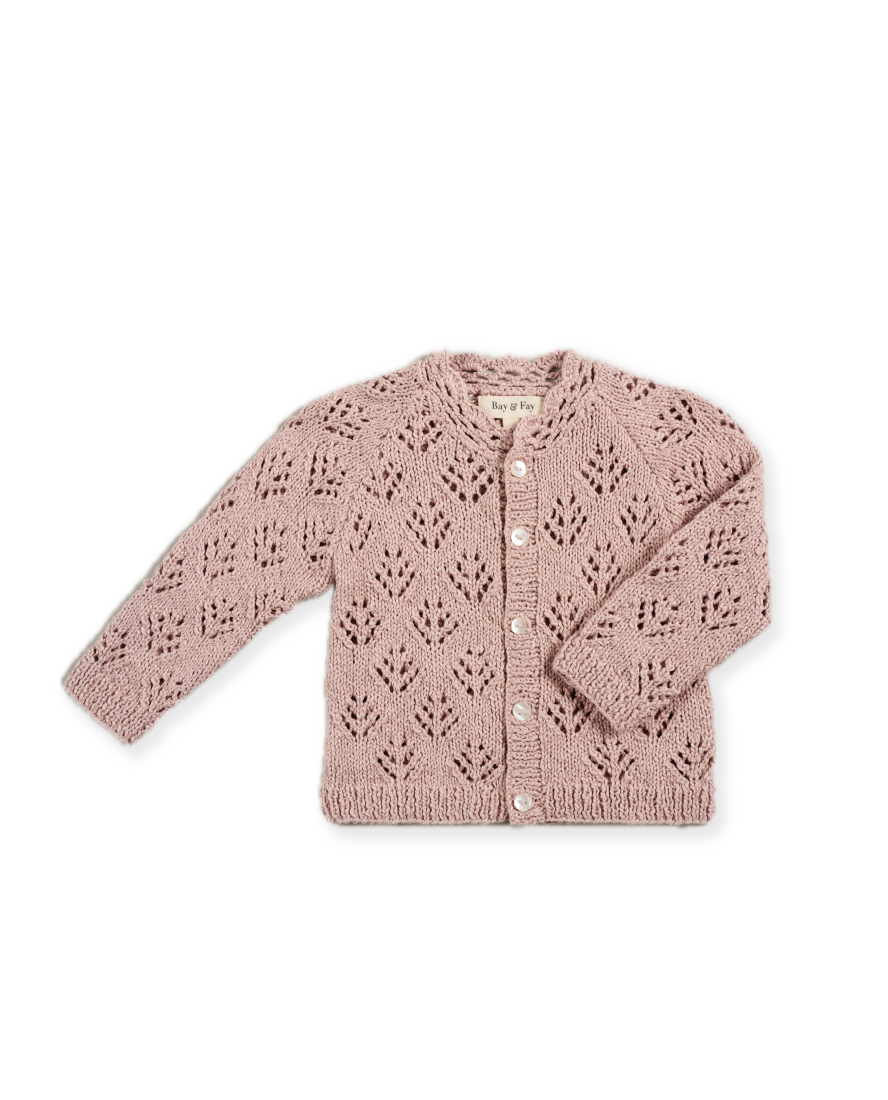 Lacey Girl Cardigan Antique Rose