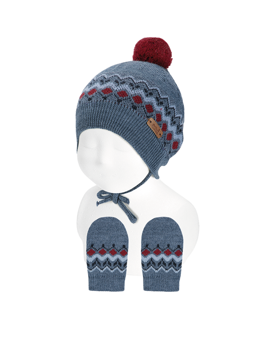 Bobble Hat Mittens Baby Set Condor Baboushkini