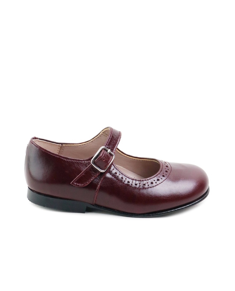 Mary Jane Shoes, Burgundy Eli Spain X Baboushkini