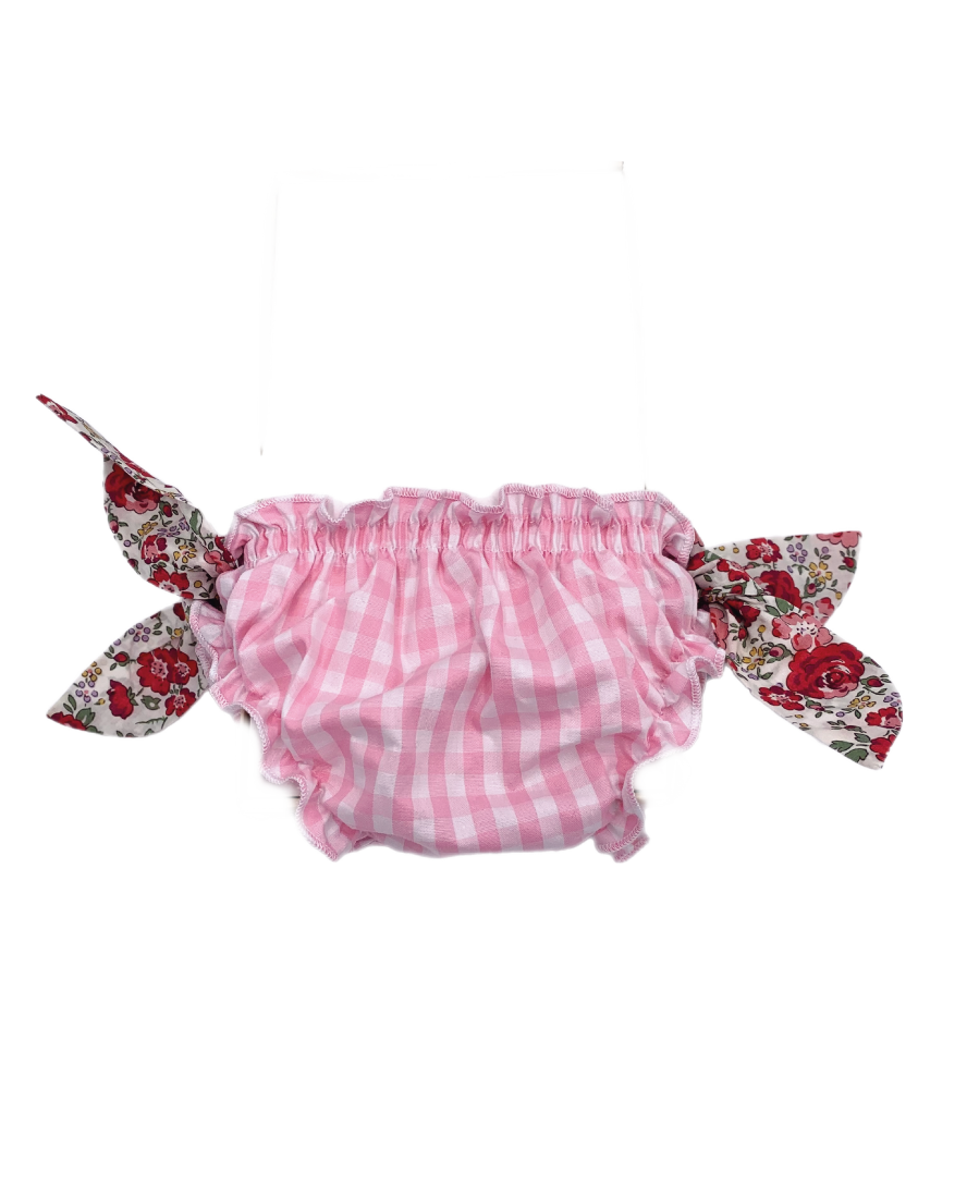 Pink Gingham Swimming Pants with Liberty Bows