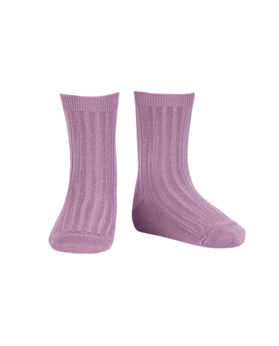 Short Ribbed Socks in Amethyst