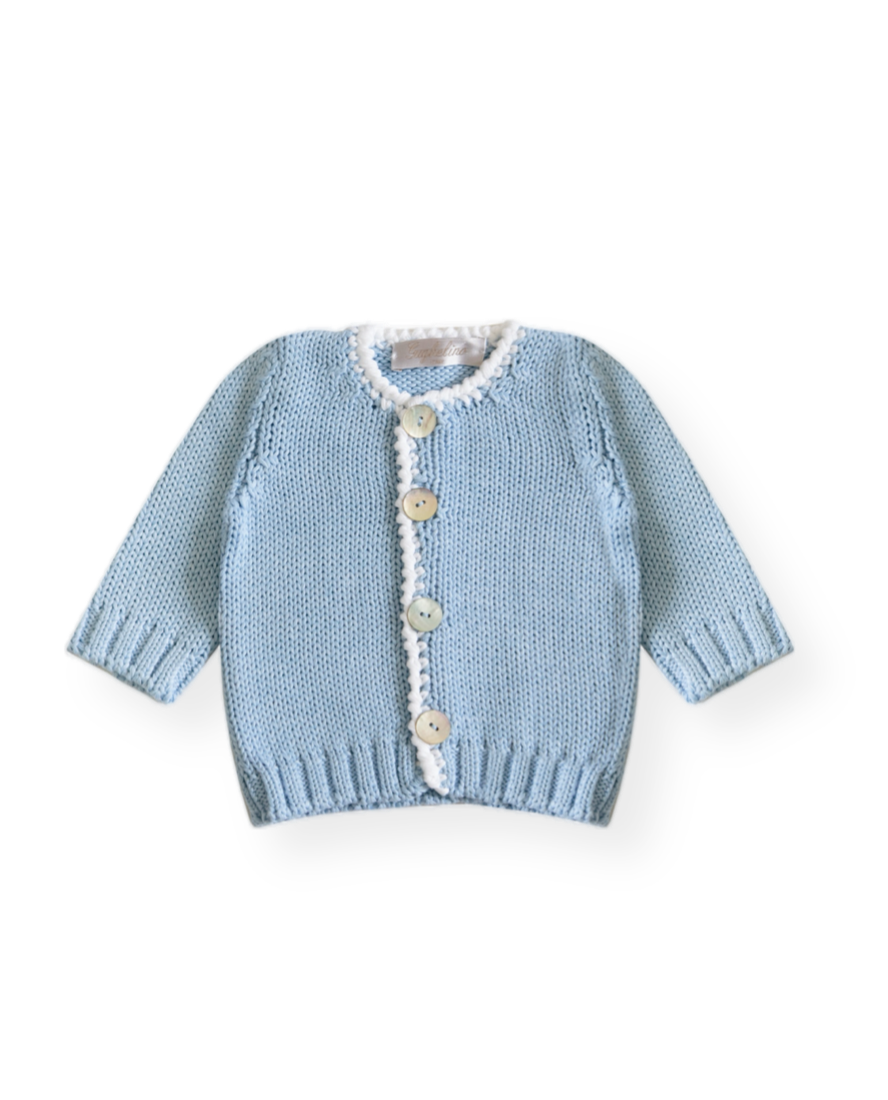 Italian Cotton Baby Cardigan Azzura
