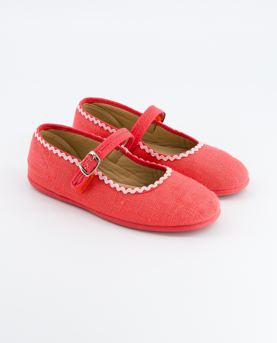 Cotton Ballerina Shoes, Coral