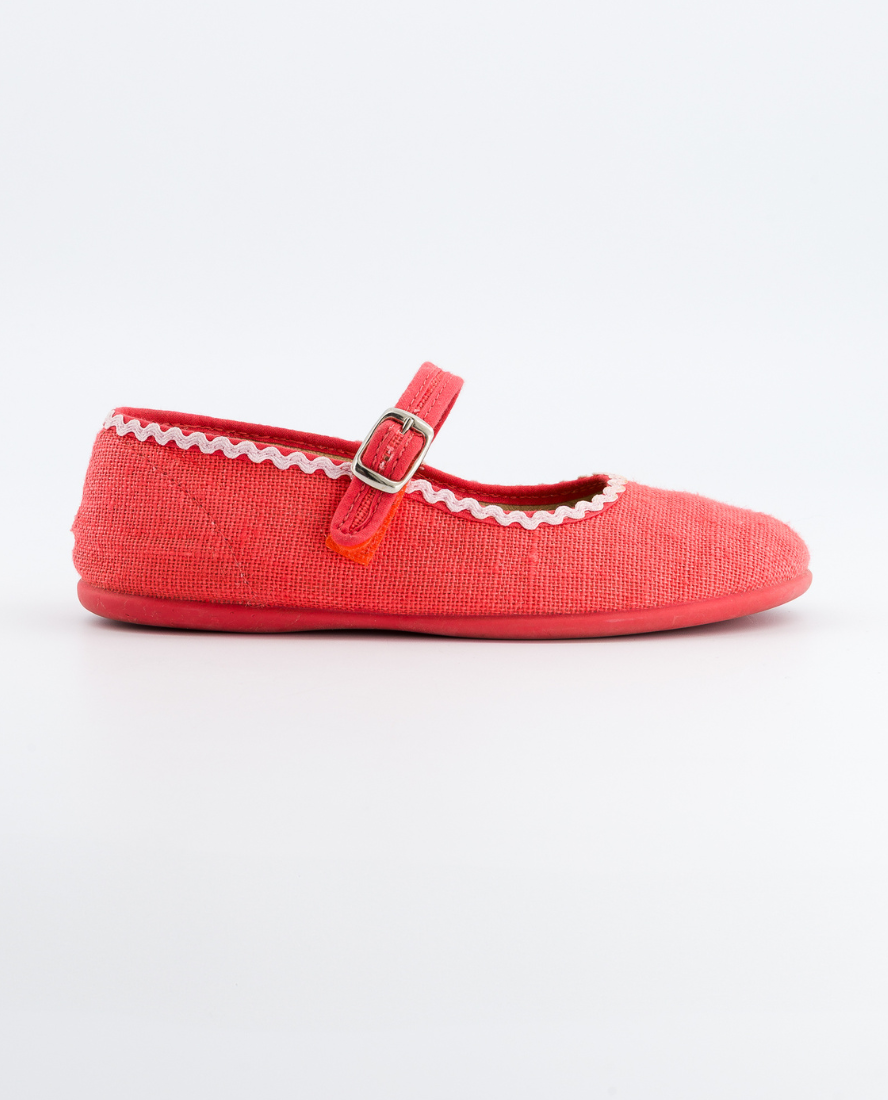 Cotton Ballerina Shoes, Coral