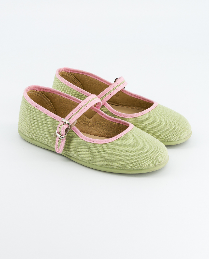 Cotton Ballerina Shoes, Pistachio