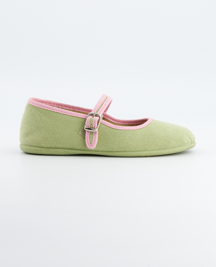 Cotton Ballerina Shoes, Pistachio