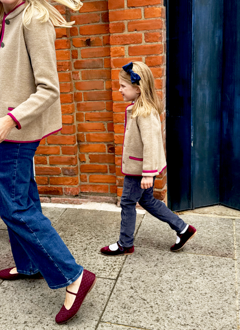 Austrian Wool Jacket in Soft Oat Beige & Fuchsia (Limited Edition)