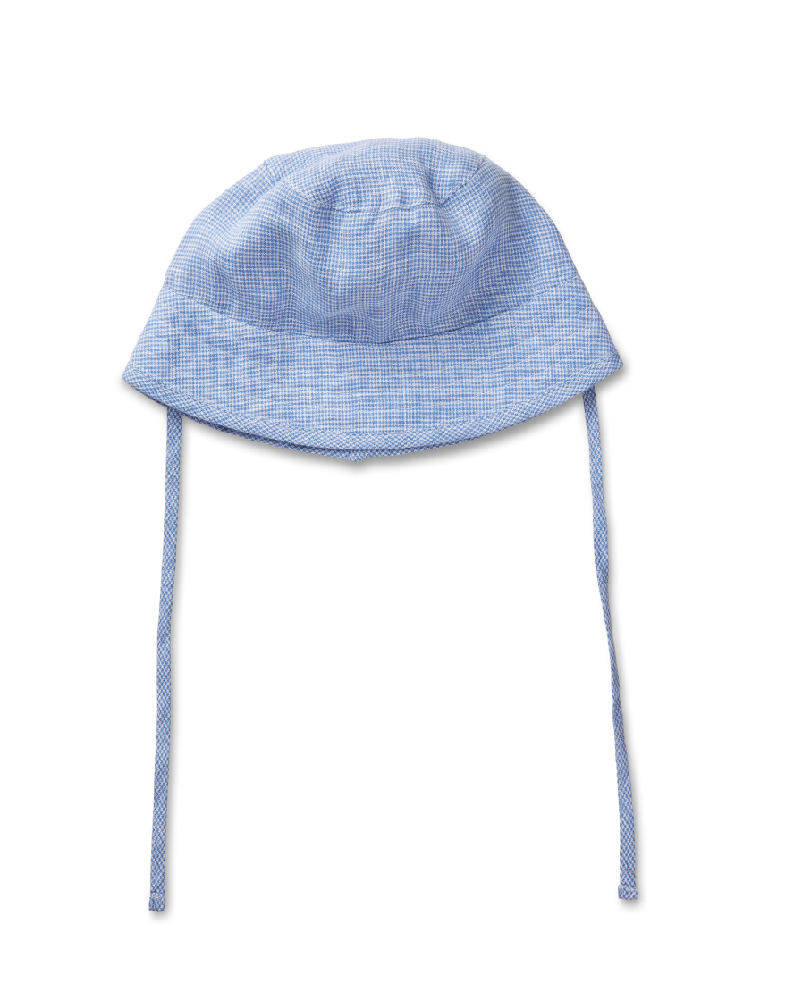 Baby Sun Hat Blue Check *coming soon*