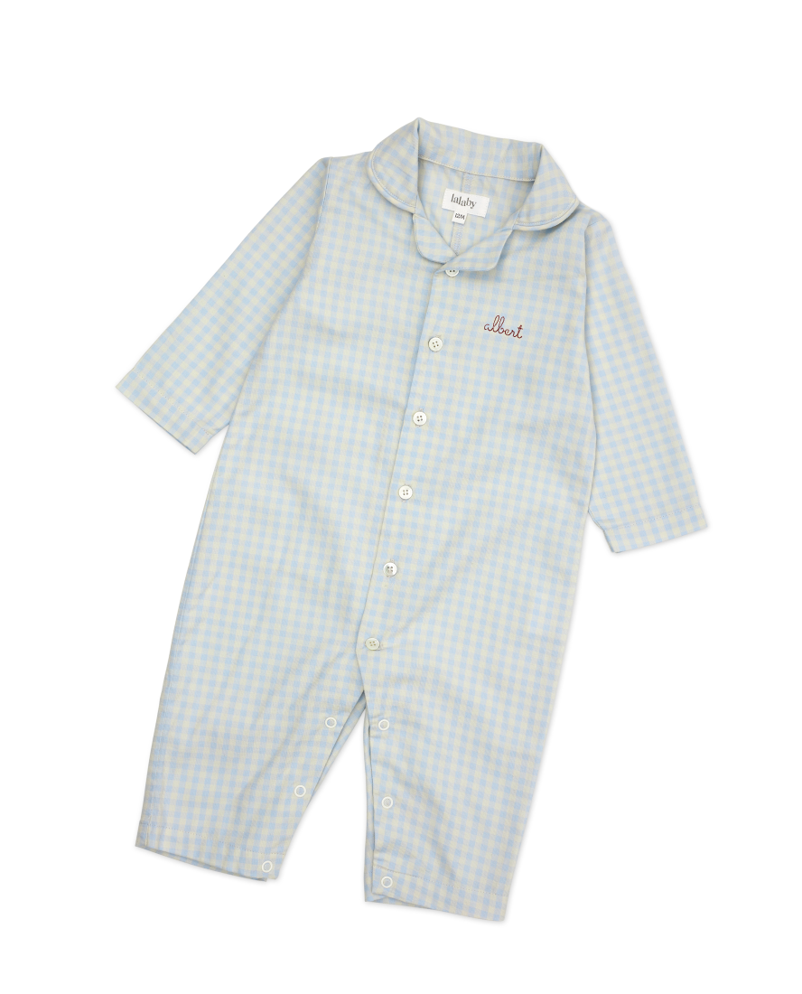 Classic Gingham Baby Pyjama Suit