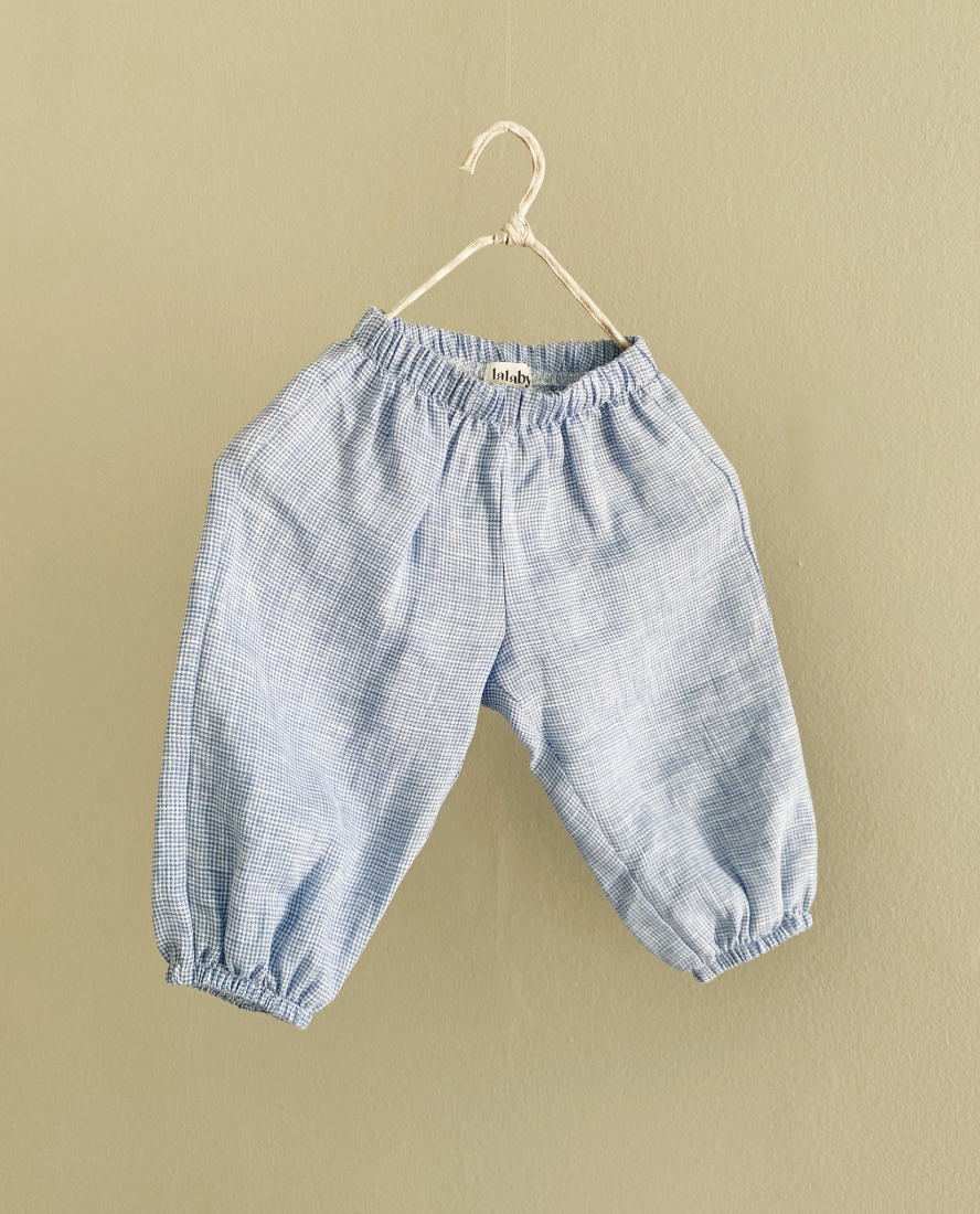 Baby Pixie Trousers Blue Check