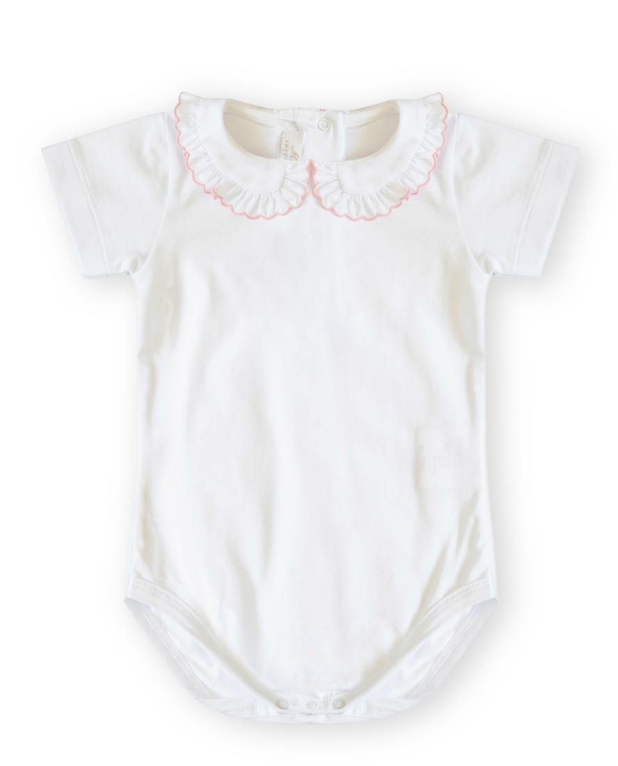 Baby Body with Ruffle Collar, Pink