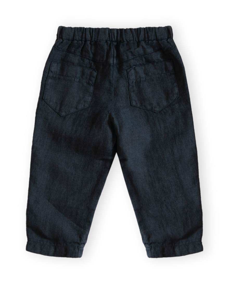 Boy's Italian Linen Trousers, Navy