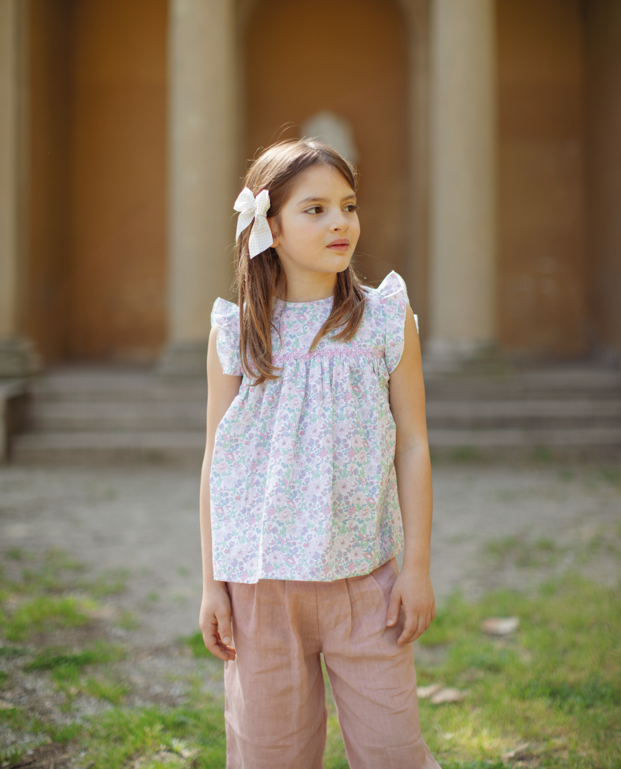 Hand-Smocked Girl Blouse Liberty Floral