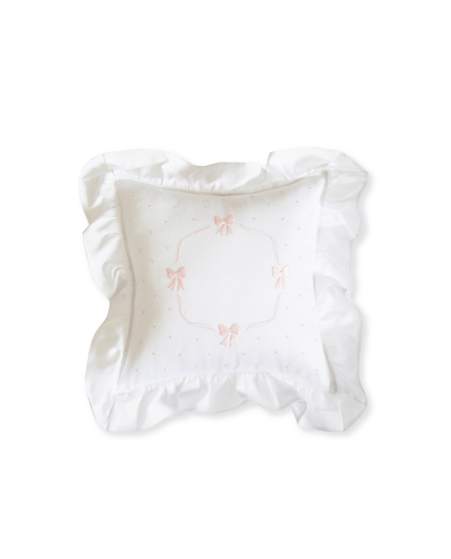 Musical Baby Cushion, Hand Embroidered with Bows
