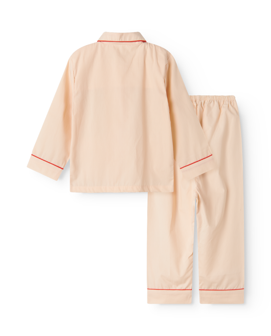 Childen's Piped Pyjama Set, Delicate Rose
