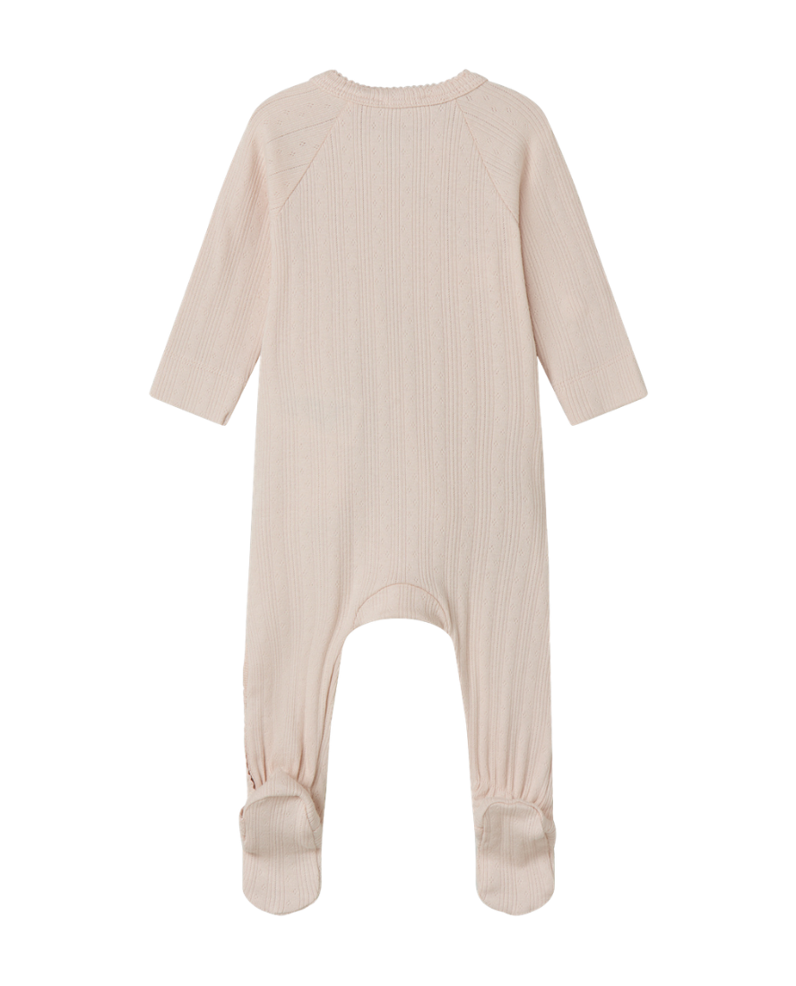 Rubetta Onesie, Cotton Pointelle in Misty Pink