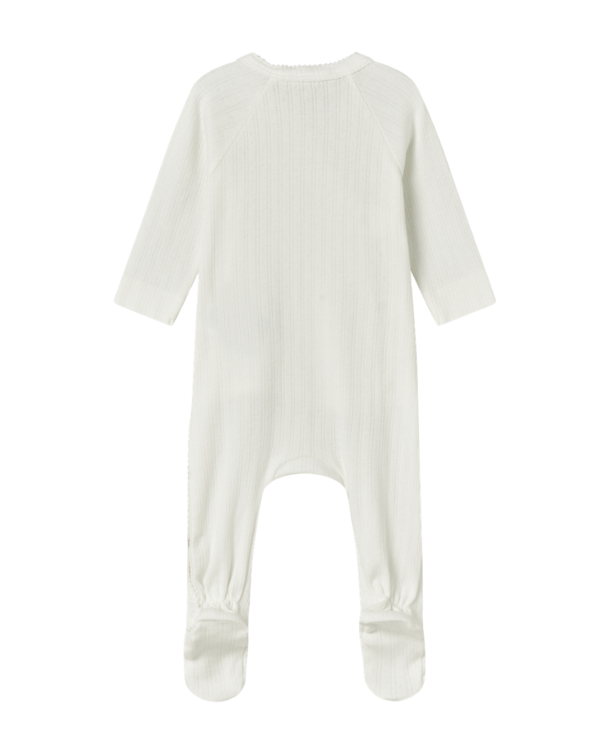 Rubetta Onesie, Cotton Pointelle in Gentle White