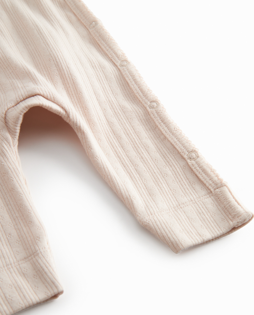 Rula Onesie, Cotton Pointelle in Misty Pink