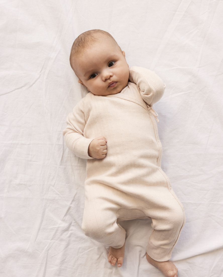 Rula Onesie, Cotton Pointelle in Misty Pink