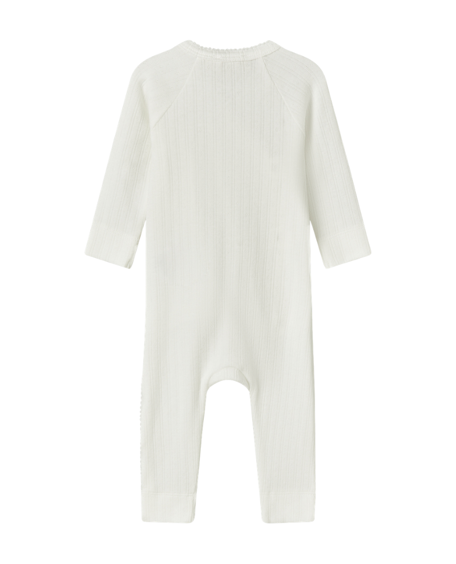 Rula Onesie, Cotton Pointelle in Gentle White