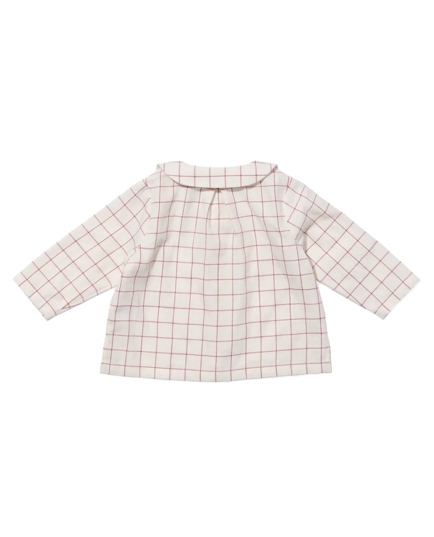 Jefferson Baby Shirt, Pomegranate Plaid