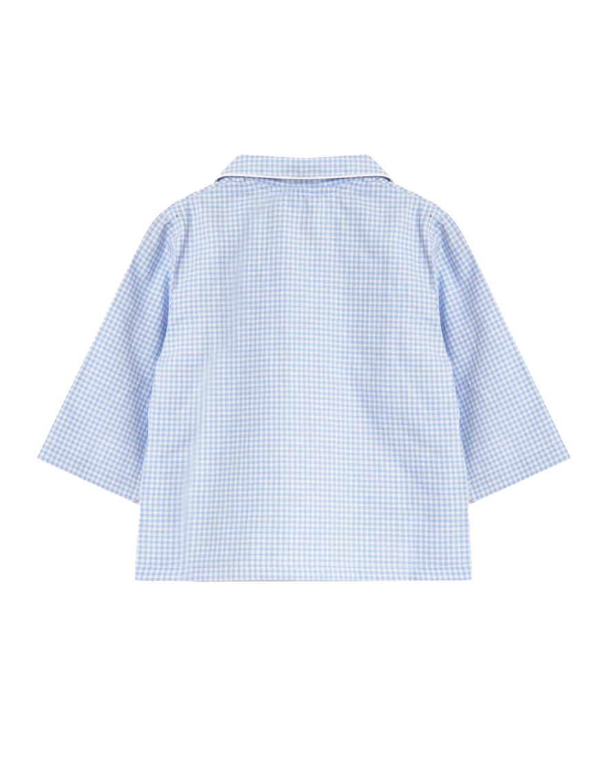 Cotton Children's Pyjamas, Blue Gingham
