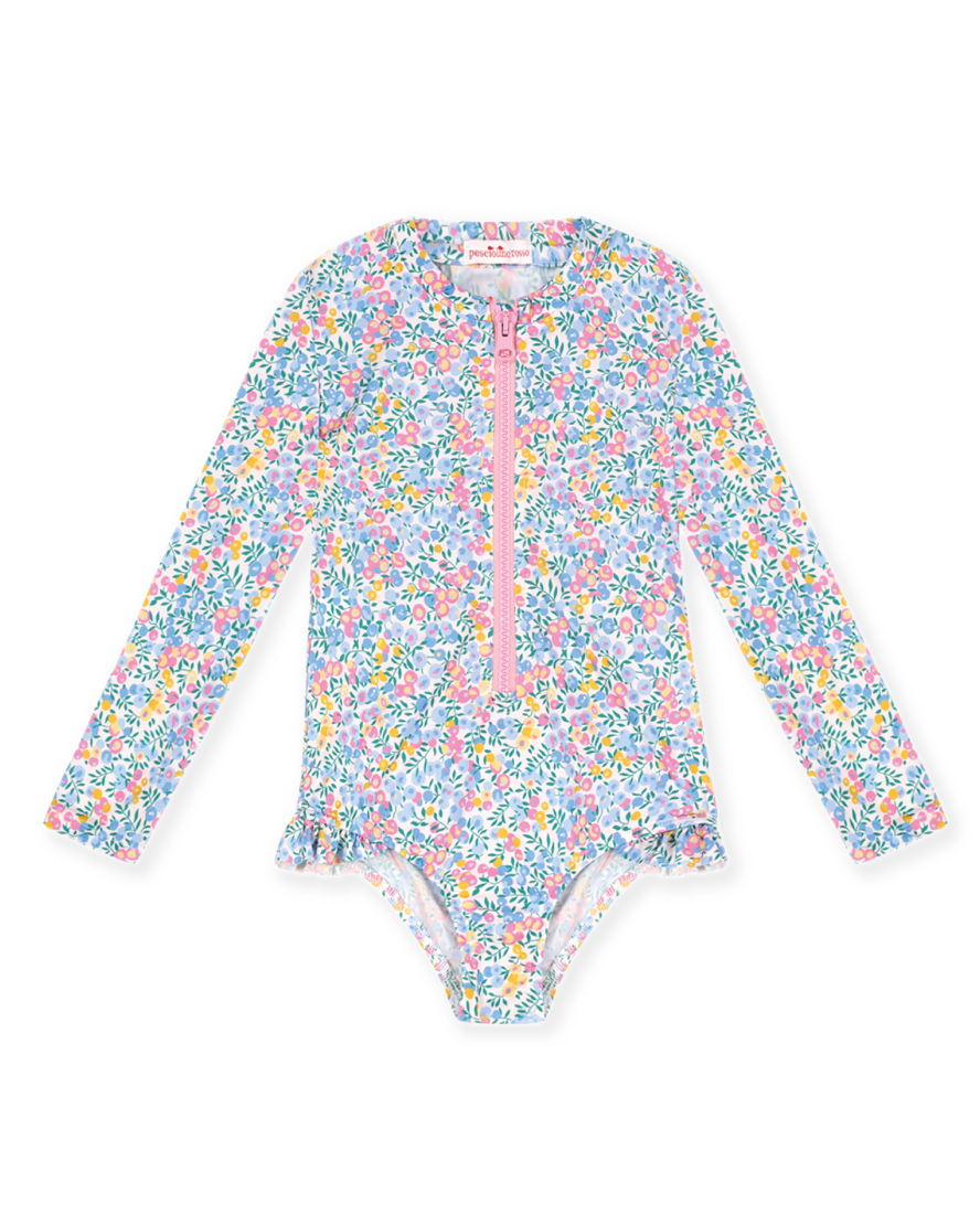 Girl's Long Sleeve Liberty Swimsuit in Multi Wiltshire