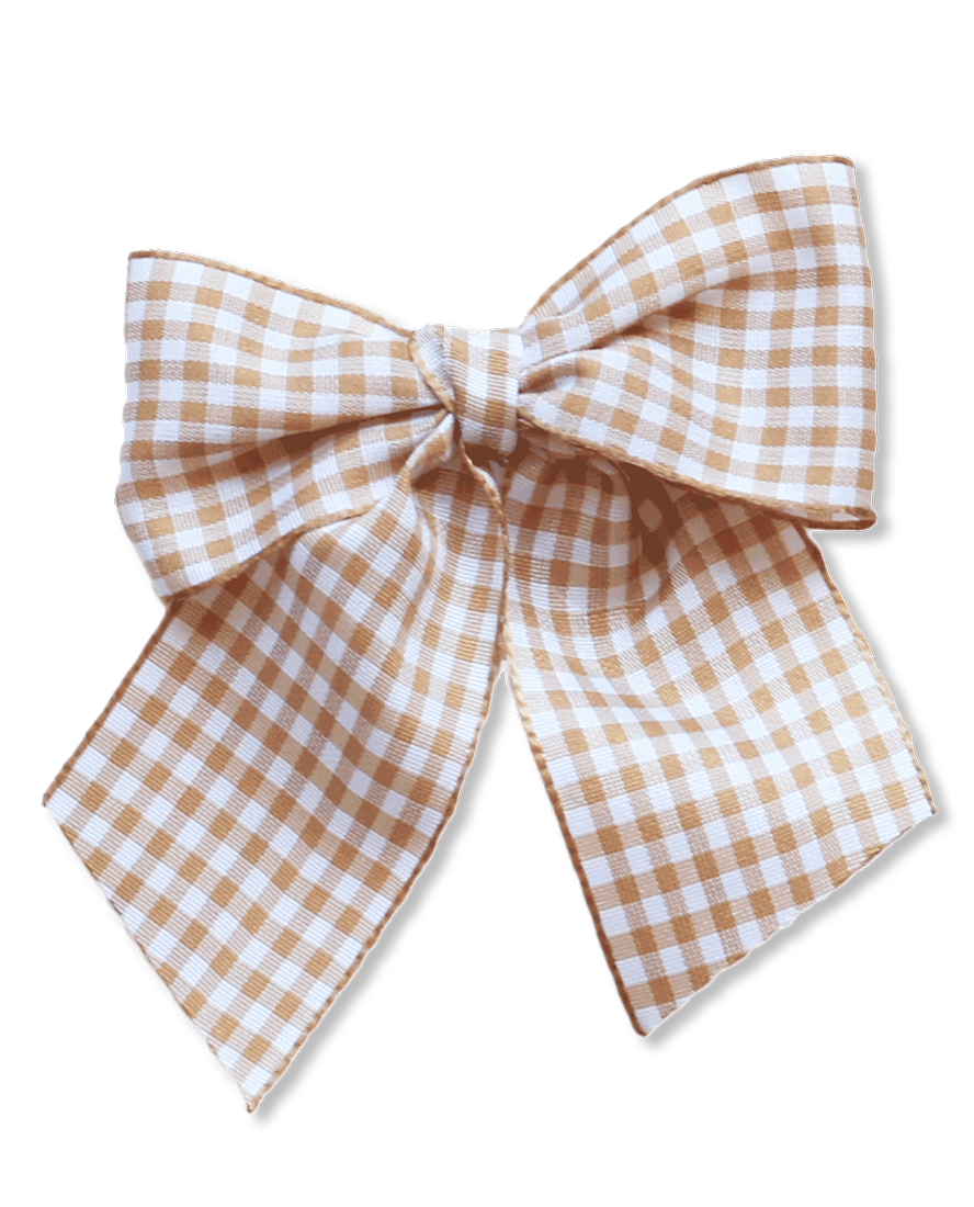 brown gingham bow