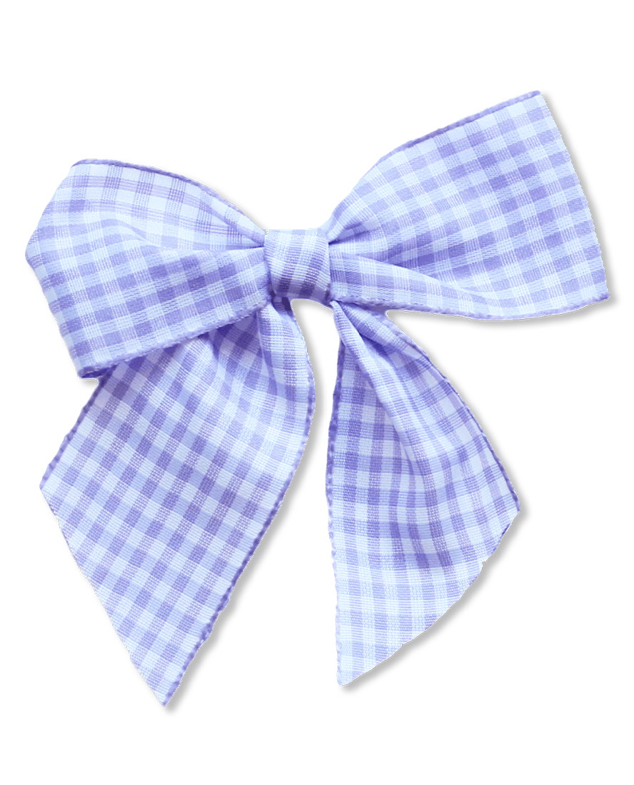 lilac gingham bow