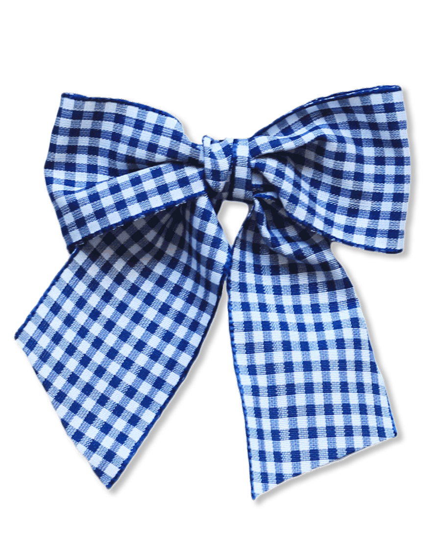 navy gingham bow