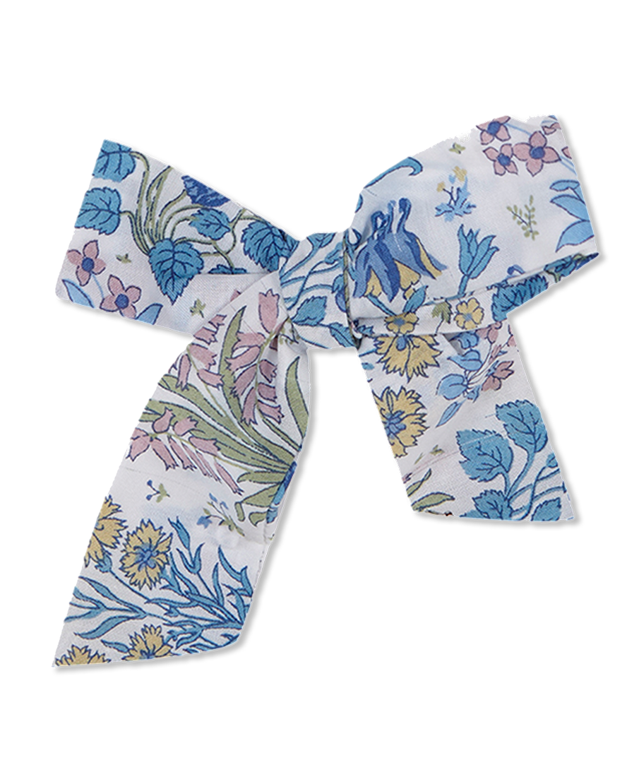 Blue Liberty floral bow