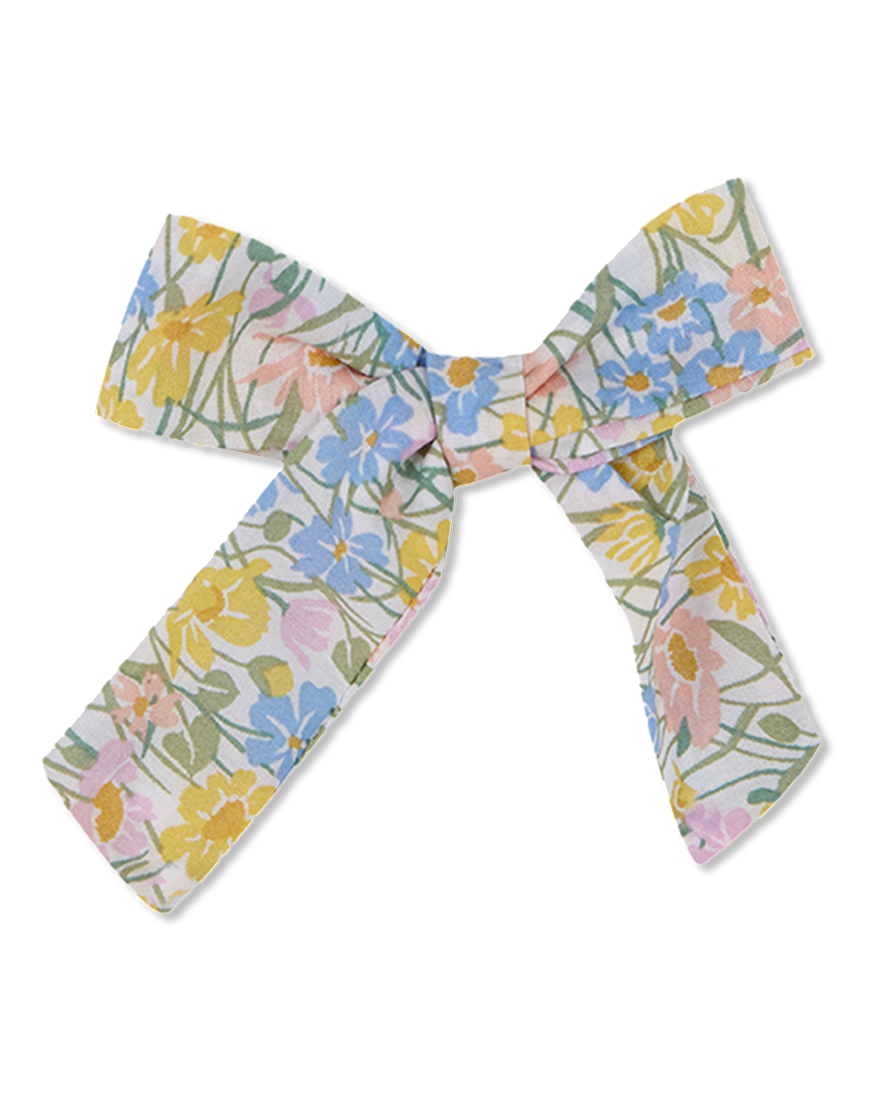 Yellow Liberty floral bow.