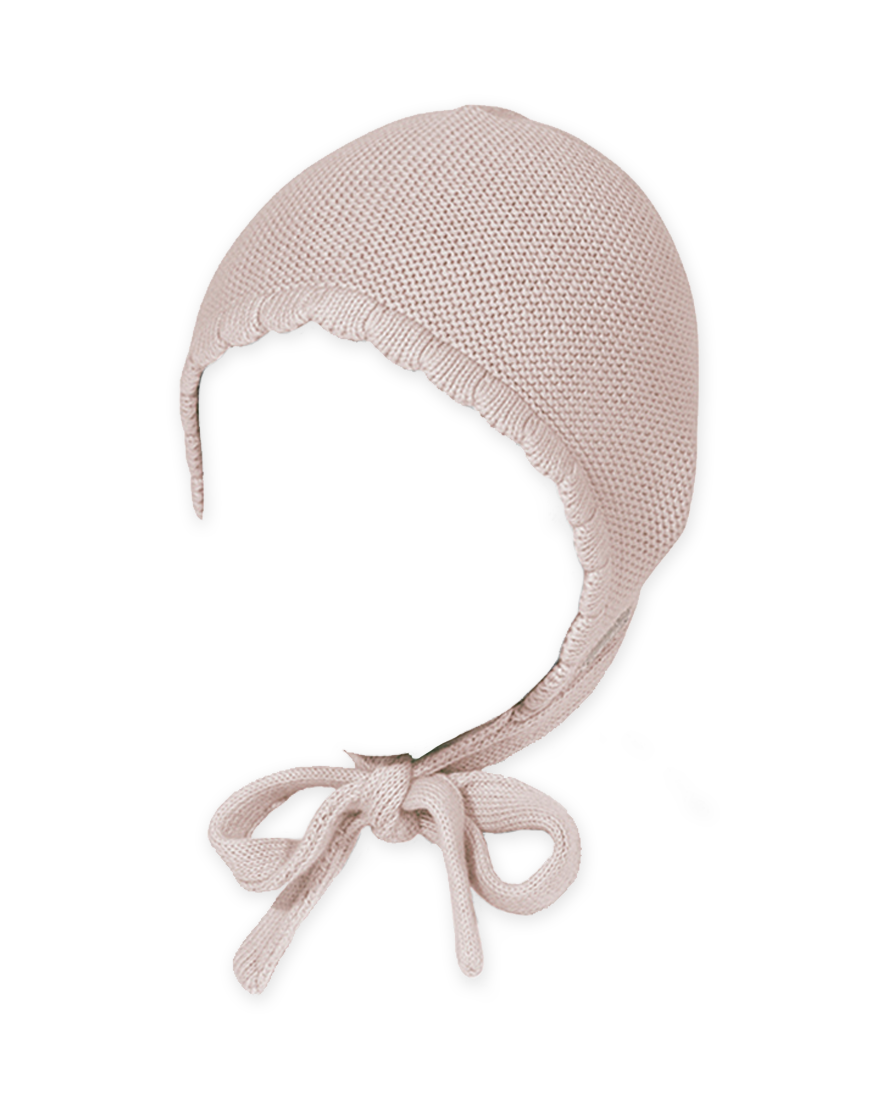 pink knit bonnet