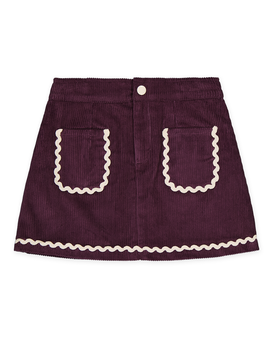 plum corduroy skirt