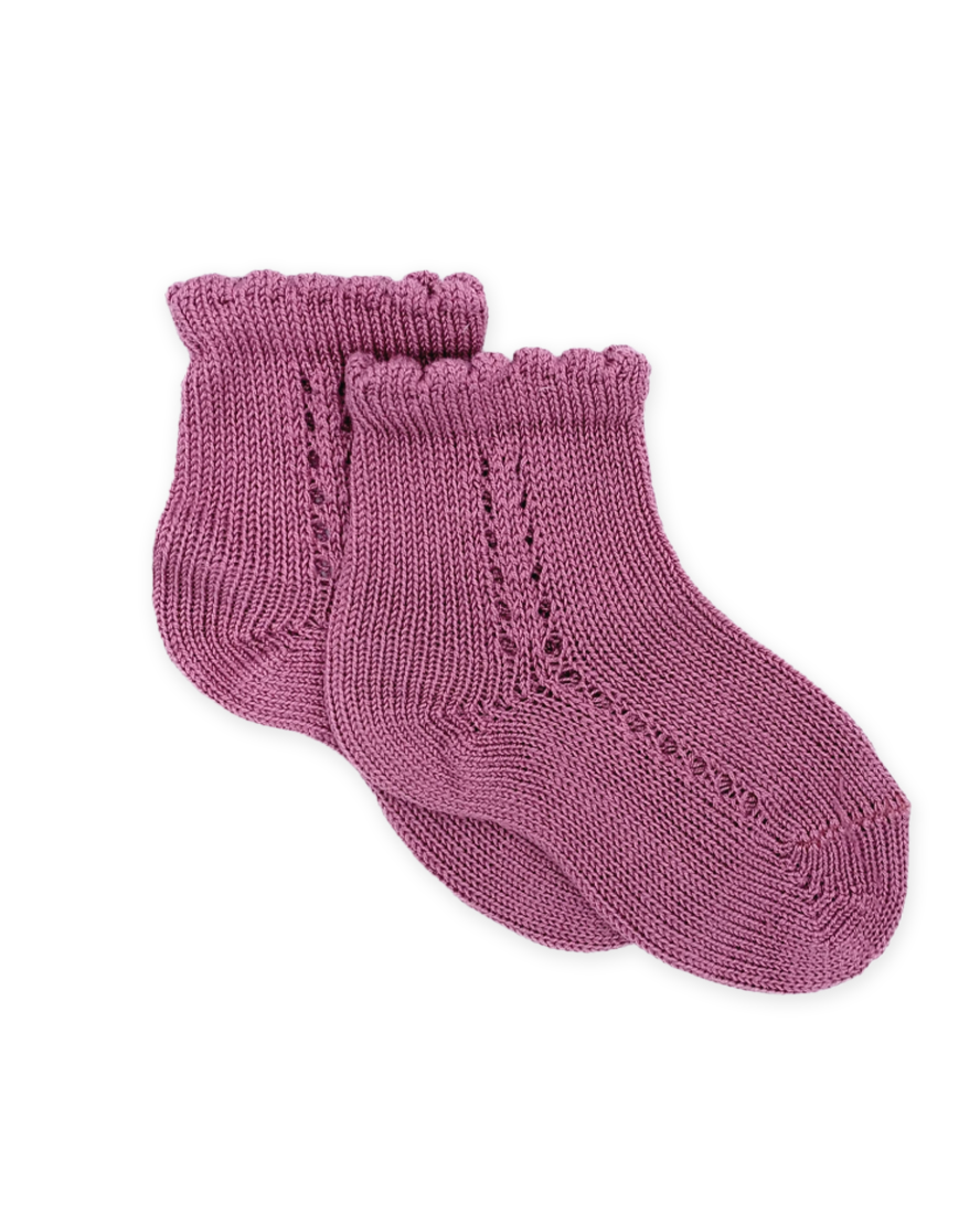 Openwork Socks in Cassis Pink