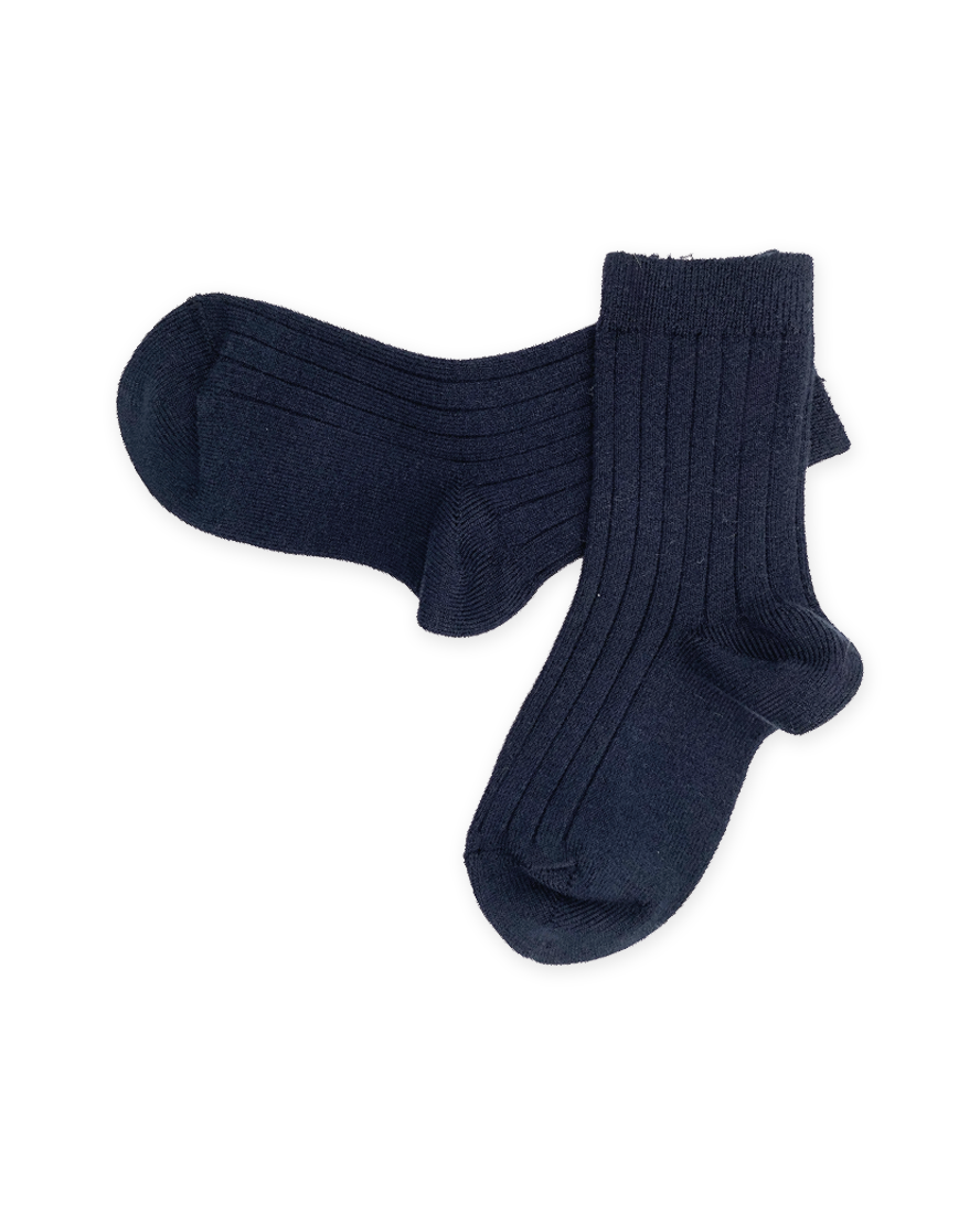 Short Ribbed Socks in Navy