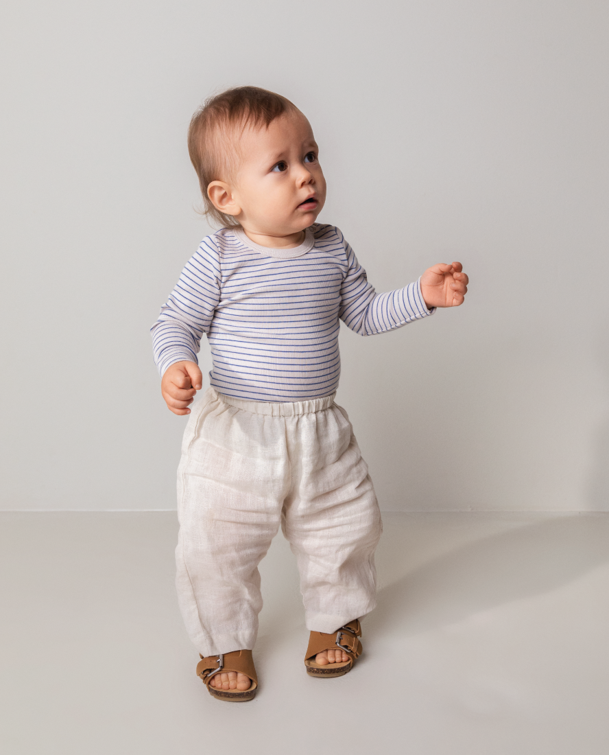 Boys and Girls Beige Linen Trousers 'Panto'